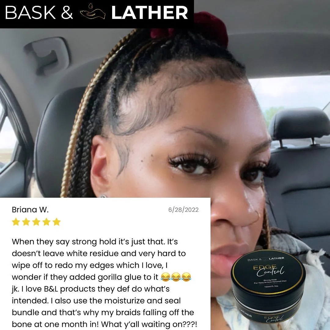 BASK & LATHER Strong Hold Edge Control Gel with Castor Oil 3pcs